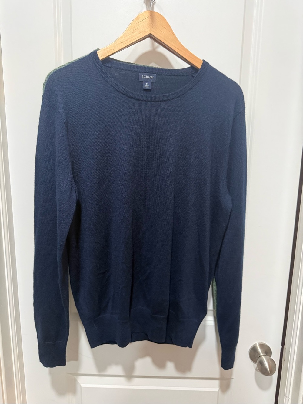 J. Crew Men's Navy Merino wool-blend crewneck sweater Medium